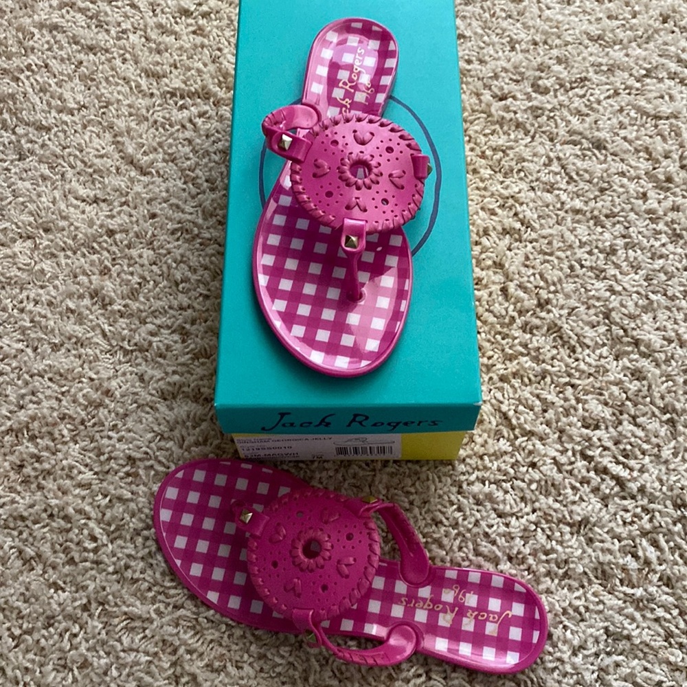 Jack Rogers Gingham Georgica Jelly Size 7